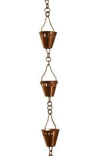Patina Products R279 Copper Shade Cup Rain Chain Full Length  Patio, Lawn & Garden