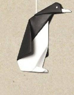 Origami Style Penguin Christmas Tree Ornament, Porcelain, 3.5 Inches   Decorative Hanging Ornaments