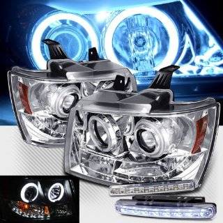 2007 2011 CHEVY AVALANCHE CCFL HALO HEADLIGHTS PROJECTOR + LED FOG BUMPER LAMPS Automotive