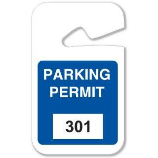 Brady 96264, Rearview Mirror Hanging Tags Stock Parking Permits, Blue 301   400, 2 3/4" W x 4 3/" Height x 2.75" Width, Blue, "  (100 per Package)