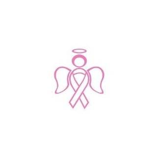 (2x) 5" RIBBON ANGEL Breast cancer awareness   Light Soft Pink   Vinyl Car Decal / Window Sticker 