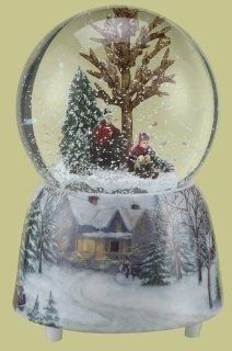 Pack of 2 Musical Winter Wonderland Sledding Christmas Snow Globe Glitterdomes  