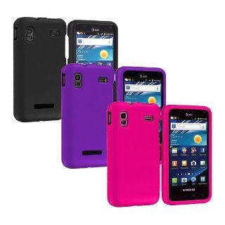 3in1 Combo (Hot Pink + Black + Purple) Hard Plastic Rubberized Case Cover For Samsung Samsung Captivate Glide SGH i927 (AT&T) Cell Phones & Accessories