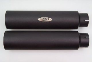 Harley Davidson Night Rod Special Black Powdercoated Rolled End Exhaust Pipes (BAFFLED) Automotive