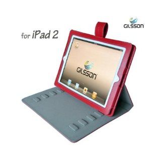 Apple iPad 2 PU Leather Multi Angle Adjustable Stand / Carrying Case for Apple iPad 2 3G Wifi 16GB 32GB 64GB made by Gilsson (RED COLOR) Computers & Accessories