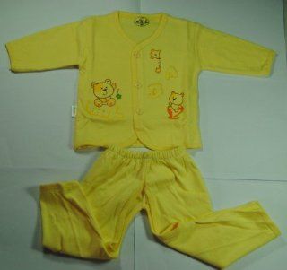 CL0062 Soft Cotton Bear Unisex Baby Boys Girls Cartoon Pattern Pajamas Set (Blue)  Kid Pajamas  Beauty