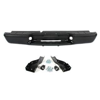 CarPartsDepot 364 15241 20 BK Rear Step Bumper Replacement Steel Bar W/ Pad Black GM1101103 Automotive