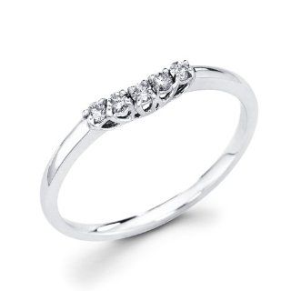 Ladies Diamond Wedding Band 14k White Gold Anniversary Ring (1/10 Carat) Jewelers Mart Jewelry
