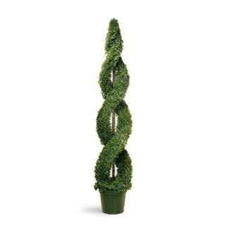 72" Potted Artificial Double Spiral Cedar Topiary Tree   Artificial Christmas Tree