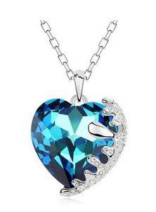 Charm Jewelry Swarovski Crystal Element 18k Gold Plated Sapphire Blue Ocean of Heart Fashion Necklace Z#386 Zg51b963 Jewelry