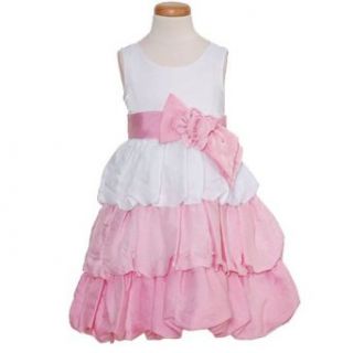 Bonnie Jean White Dress Size 4 Little Girl Pink Sash Rosette Spring Clothing