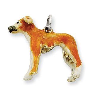 Sterling Silver Enameled Whippet Charm Jewelry