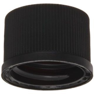National Scientific Polypropylene Screw Thread Black Cap with Red PTFE/White Silicone, Soft Septum, Cap Size 10 425 (Case of 1000) Science Lab Cap Plugs