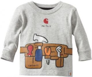Carhartt Baby boys Infant Tool Belt T Shirt, Grey Heather, 3 Months Clothing