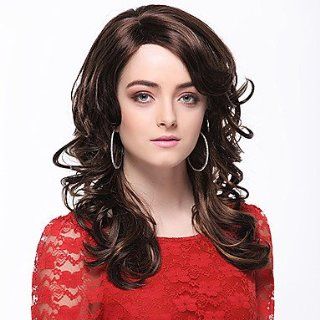 Capless Tope Grade Quality Synthetic Long Curly Brown Hair Wigs Health & Personal Care