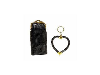 Whiting and Davis Long Cigarette/Eyeglass Case With Heart Key Fob