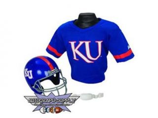 Kansas Jayhawks NCAA Football Helmet and Jersey Set