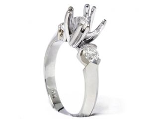 Fancy Pear Shape Diamond Engagement Ring Setting Semi Mount Unique White Gold