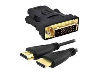 HDMI Gold Plated Cable For PS3 HDTV Plasma LCD TV Direct TV   10 feet+Gold plated HDMI (F) to DVI D Dual Link (M) Adapter   Retail