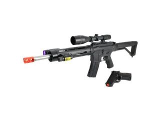 UK ARMS P36 Spring 280 FPS Airsoft Gun Rifle with LASER AND FLASHLIGHT with EXTRA James Bond Concealable Pistol 180 FPS COMBO Airsoft Gun