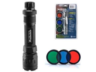 Cree X Tactical Ultra Bright Tactical Aluminum Flashlight   4 Functions, 3 Detachable Color Lenses   235 Lumens