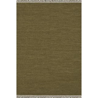 Hand woven Lloyd Green Wool Rug (50 X 76)