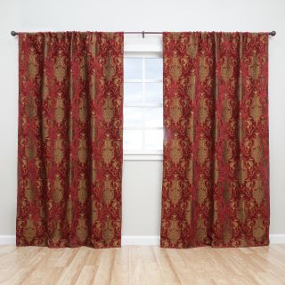 Sherry Kline Luxury China Art Red 84 inch Curtain Panel Pair