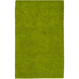 Hand woven Arriba Lime Green Wool Rug (5 X 8)