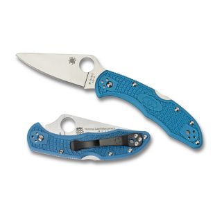 Spyderco Delica4 Lightweight Blue Frn Fg Plainedge Nleomf Knife (BlueBlade materials SteelHandle materials FRNBlade length 2.87 inches Handle length 4.24 inchesWeight 0.2Dimensions 7.11 inches Before purchasing this product, please familiarize yours