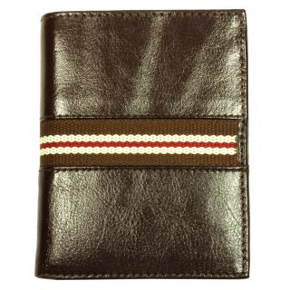 Mens Brown Striped Bi fold Fabric lining Leather Wallet (Brown Style Bi fold Material Leather Entry Fold over closure Bi fold/tri fold Bi fold Lining Fabric Dimensions 115 mm long x 90 mm wide x 18 mm deep Pockets/Slots/I.D. Window One (1) divided 