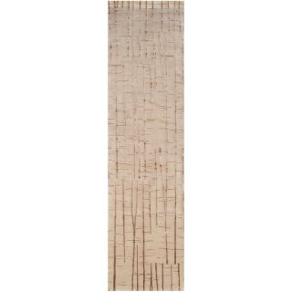 Julie Cohn Hand knotted Blueridge Tan Abstract Design Wool Rug (2 6 X 10)