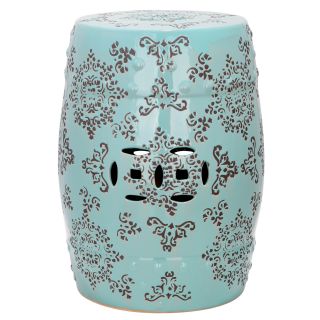 Safavieh Paradise Pacific Light Blue Ceramic Garden Stool (Light blueSetting Indoor, outdoorMaterials CeramicDimensions 18 inches high x 13 inches wide x 13 inches deep )