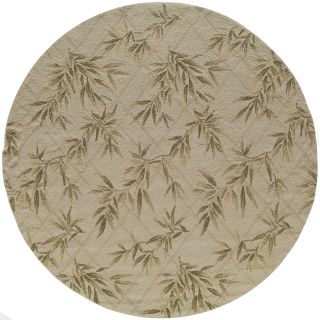 South Beach Ivory Leaves Indoor/ Outdoor Rug (9 X 9)
