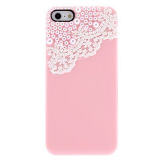 Simple Design Lace and Pearls Covered Hard Case with Nail Adhesive for iPhone 5/5S (Assorted Colors)