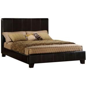HomeSullivan Dark Brown Bi Cast Faux Leather Queen size Bed with Headboard 408155 1TL[BED]