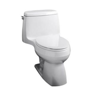 KOHLER Santa Rosa 1 piece 1.6 GPF Compact Elongated Toilet with AquaPiston Flush Technology in White K 3323 0