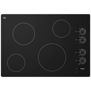 Whirlpool 30 in. Radiant Electric Cooktop in Black with 4 Elements including an AccuSimmer Element W5CE3024XB
