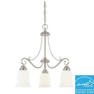 LiteChoice Portland Collection 3 Light Hanging Brushed Nickel Chandelier HBF1213P 35