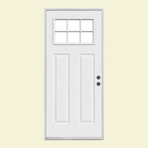 JELD WEN Premium 6 Lite Craftsman Primed White Steel Entry Door N32881