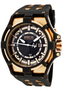 Invicta 0630  Watches,Mens Reserve Akula GMT Black Dial Black Polyurethane, Casual Invicta Quartz Watches