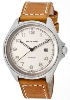 Glycine 3898 14TS  Watches,Mens Combat 7 Automatic Off White Dial Light Brown Genuine Leather, Luxury Glycine Automatic Watches