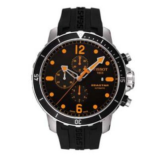 Mens Tissot Seastar 1000 Automatic Chronograph Watch with Black Dial
