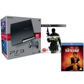 Playstation 3 PS3 Slim 320GB Console Bundle (Includes Call Of Duty Modern Warfare 3 And Karate Kid 2010 Blu ray)      Games Consoles