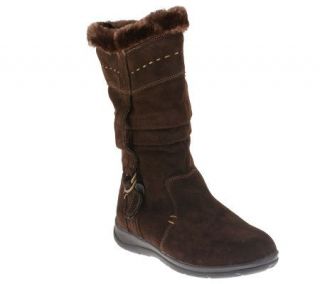 White Mountain Trader Suede Boots w/ Faux Fur   A217524
