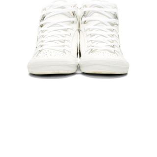 Golden Goose White Leather Limited Edition 2.12 Mid Top Sneakers