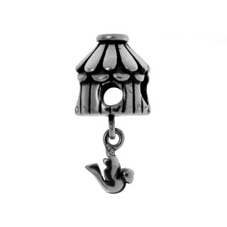 Individuality Beads Sterling Silver Bird House Charm Bead