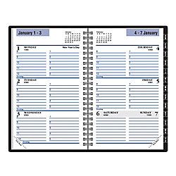 DayMinder 30percent Recycled Weekly Appointment Book Refillable 3 34 x 6  Black January December 2012