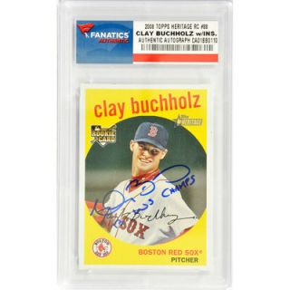 Clay Buchholz Boston Red Sox Autographed 2008 Topps Heritage #88 Rookie Card with 13 WS Champs Inscription