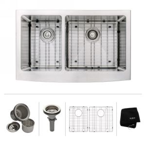Kraus KHF204 33 Professional Stainless Steel  Apron Front Double Bowl Kitchen Sinks