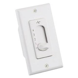   30 4 Speed Fan Wall Control with Switch Plate, White
